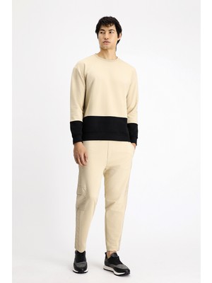 Kiğılı Bisiklet Yaka Oversize Desenli Pamuklu Sweatshirt