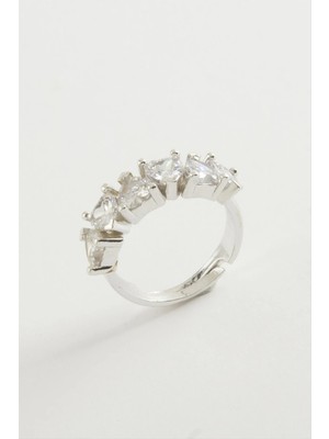 MidasTech Kalp Zirkon Taşlı Yüzük Nemere