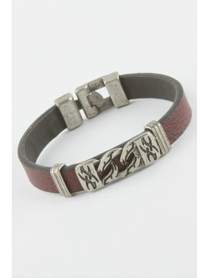 MidasTech Zincir Desenli Suni Deri Bileklik Nemere