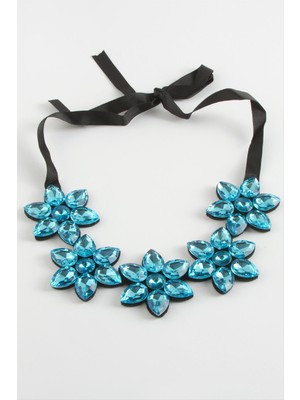 MidasTech Çiçek Taşlı Yaka Kolye Nemere