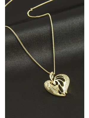 MidasTech Xuping Kalp Zirkon Taşlı Lüks Çelik Kolye Nemere