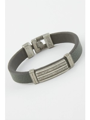 MidasTech Çizgili Suni Deri Bileklik Nemere