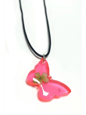 MidasTech Kartopu Çiçeği Kelebek Epoksi Kolye Nemere