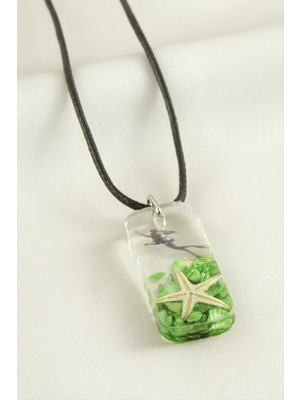 MidasTech Deniz Yıldızı Dikdörtgen Epoksi Kolye Nemere