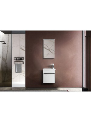 Perla 45CM Beyaz Banyo Dolabı Takımı