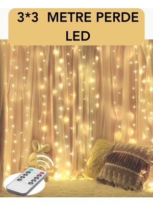 3x3 Metre Perde LED Işık – Parti ve Bahçe Dekorasyonu - Lisinya