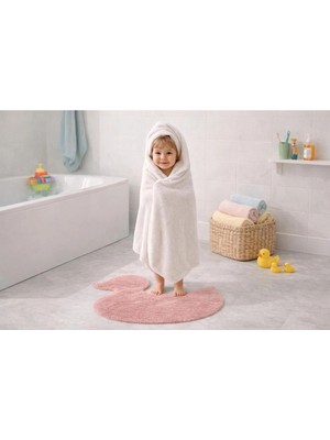 Saymine Kuzu Peluş Ördek Desenli Ince Banyo Paspası - Süet Taban Yumuşak Dokulu Tüy
