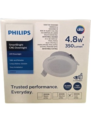 Philips Phılıps 4,8W LED Spot 6500K Beyaz Işık 350LÜMEN Delik Çap 75-85MM 5li Paket