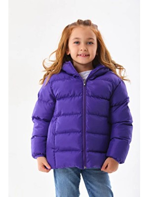 Kız Erkek Çocuk Su ve Rüzgar Geçirmez  Iç Polar Kapüşonlu Cepli Kışlık Şişme Mont & Kaban RB-400