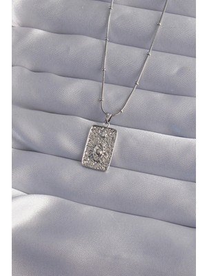 Bazarhane 316L Çelik Zincir Gümüş Renk Lazer Işlemeli Göz Figür Tarot Kolye