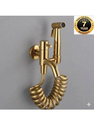 OEM Banyo Tuvalet Taharet Musluğu Spiralli Bide Özel Temizlik 7 Yıl Garantili Gold Altın Dore Ithal
