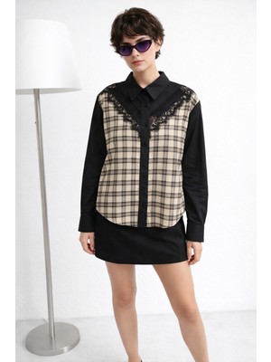 ribana Kadın Uzun Kollu Oversize Gömlek 2733