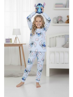 Isobel %100 Pamuk Angel Stitch Baskılı Kız Çocuk Pijama Takımı