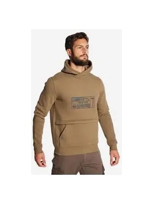Decathlon Solognac Erkek Kapüşonlu Sweatshirt - Avcılık ve Doğa Gözlemi - Bej - 500 Logo
