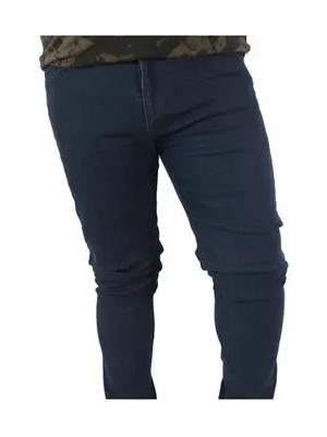 Gambia Outdoor's Dostumgiyim Mavi Klasik Fit Yandan Cepli Büyük Beden Yüksek Bel Boru Paça Erkek Kot Pantolon