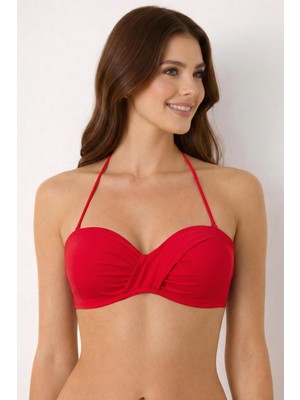 Ayyıldız 63549 Kırmızı Straplez Bikini Üstü