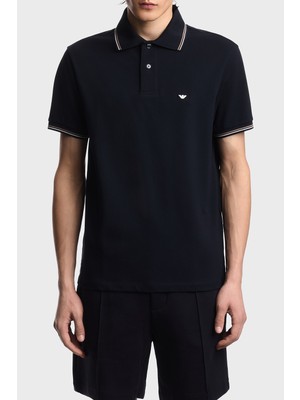 Emporio Armani Pamuklu Regular Fit Logolu Düğmeli Polo Erkek Polo EM004606 AF23090 UB118