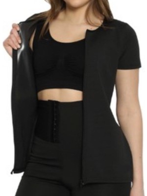 Nivene FERMUARLI TERMAL BADY YARIM KOL SİYAH