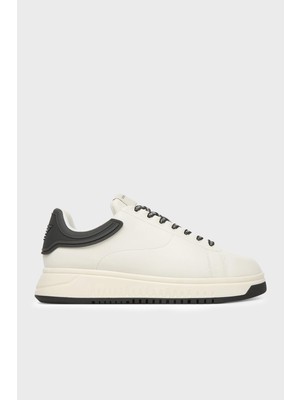 Emporio Armani Deri Logolu Sneaker Ayakkabı Erkek Ayakkabı EM003663 AF18212 M0364