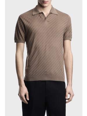 Emporio Armani Yün Karışımlı Regular Fit Polo Yaka Kısa Kollu Kazak Erkek Kazak EM004307 AF24573 U6285