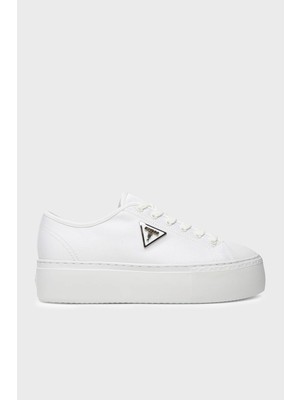 Guess Joezi Logolu Kalın Tabanlı Sneaker Ayakkabı FLJJZ3FAB12 Bayan Ayakkabı Fljjz3 FAB12 Whıte