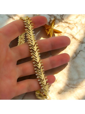 Pigado 14k altın Kaplama Kararmaz Çelik Kadın Bileklik