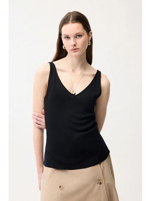 Adl V Yaka Bluz Siyah 11546560000