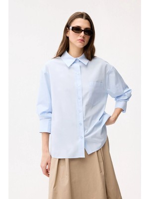 Adl Kolu Detaylı Gömlek Mavi 13044912002