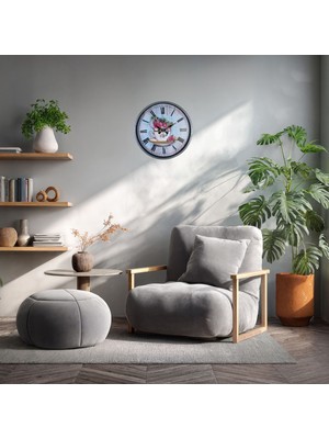 İlk El Grup Ieg™ Gri Flower Cup 36 cm Duvar Saati