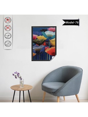 Akıllı Kağıt Statik Tutunma Özellikli Tablo - Poster Çiçek (Model-76)