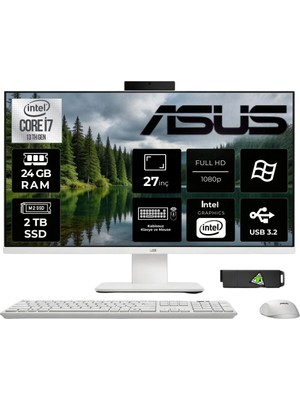 Asus V470VAK I7-13620H 24GB Ddr5 2tb SSD 27'' W11H&USBBELLEKHEDİYELİ