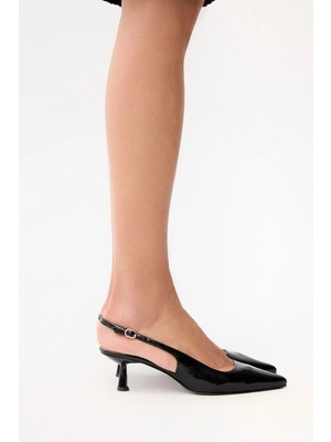 Love My Body Deri Arkası Açık Ayakkabı Siyah 103L9860000