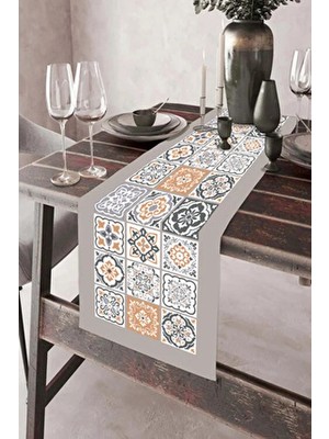 Aymira Home 40X140CM Dokuma Leke Tutmaz Baskılı Tay Tüyü Kumaş Masa Örtüsü Dekoratif Runner Yıkanabilir
