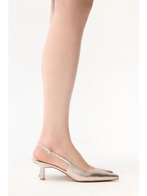 Love My Body Deri Arkası Açık Ayakkabı Altın 103L9860000