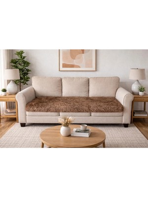 Saymine Kuzu Post Peluş Süet Taban Koltuk Örtüsü - Yumuşak Dokulu 180X75CM