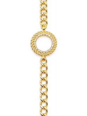 Vipfoni Altın Kaplama Halka Zincir Gram ve Çeyrek Koyulabilen Bileklik