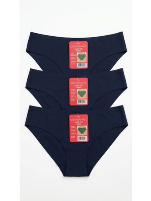 Zi 3 Adet 1 Paket Lacivert Klasik Basic Lazer Kesim Bikini Külot