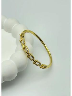 Biju Yılmaz Xuping Gold Taşlı Marka Kelepçe - 25-XPKE05