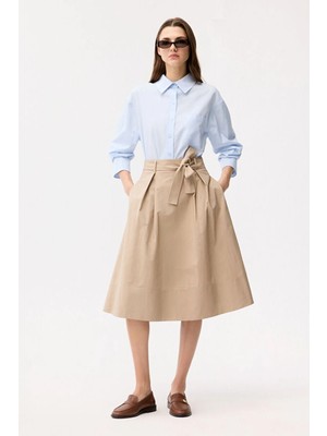 Adl Kuşaklı Etek Bej 12746425000