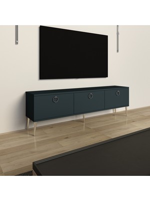 Morepp Maxi 150 cm Tv Ünitesi, Tv Sehpası | Antrasit - Gümüş