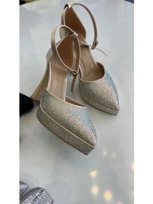 Akça Shoes Gold Taşlı Platform