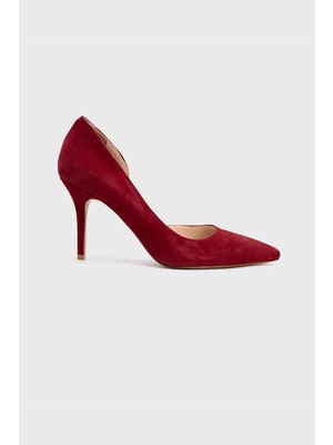 Adl Süet Deri Topuklu Ayakkabı Kırmızı 10346514000