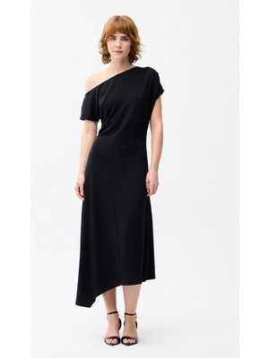 Love My Body Yakasıı Taş Detaylı Elbise Siyah 124L9933000