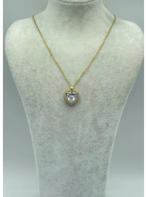 Biju Yılmaz Çelik Gold Kalp Kolye - 25-CTR11