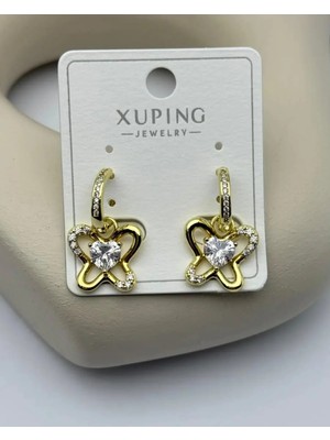 Biju Yılmaz Xuping Gold Kalpli Kelebek Küpe - 25-XPKP121