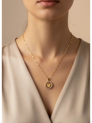 Biju Yılmaz Çelik Gold Kelebek Kolye - 25-CLKK192