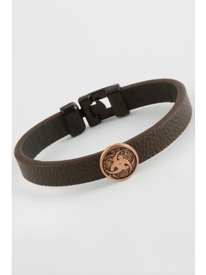 Zero Land Ozdestor Kaliteli Suni Deri Bileklik - Kahverengi