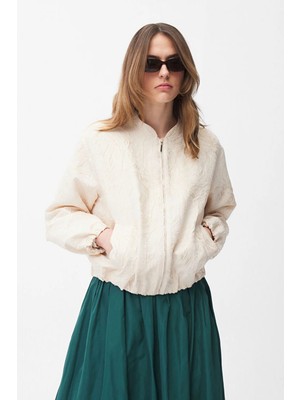 Adl Fermuarlı Bomber Ceket Vanilya 11945754000