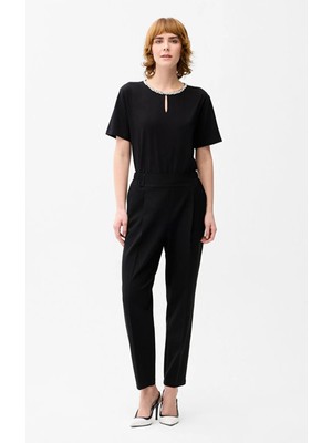 Love My Body Beli Lastikli Pantolon Siyah 153L8895003
