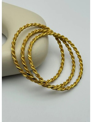 Biju Yılmaz 22K Altın Kaplama Burgu Bilezik - 25-22KB18